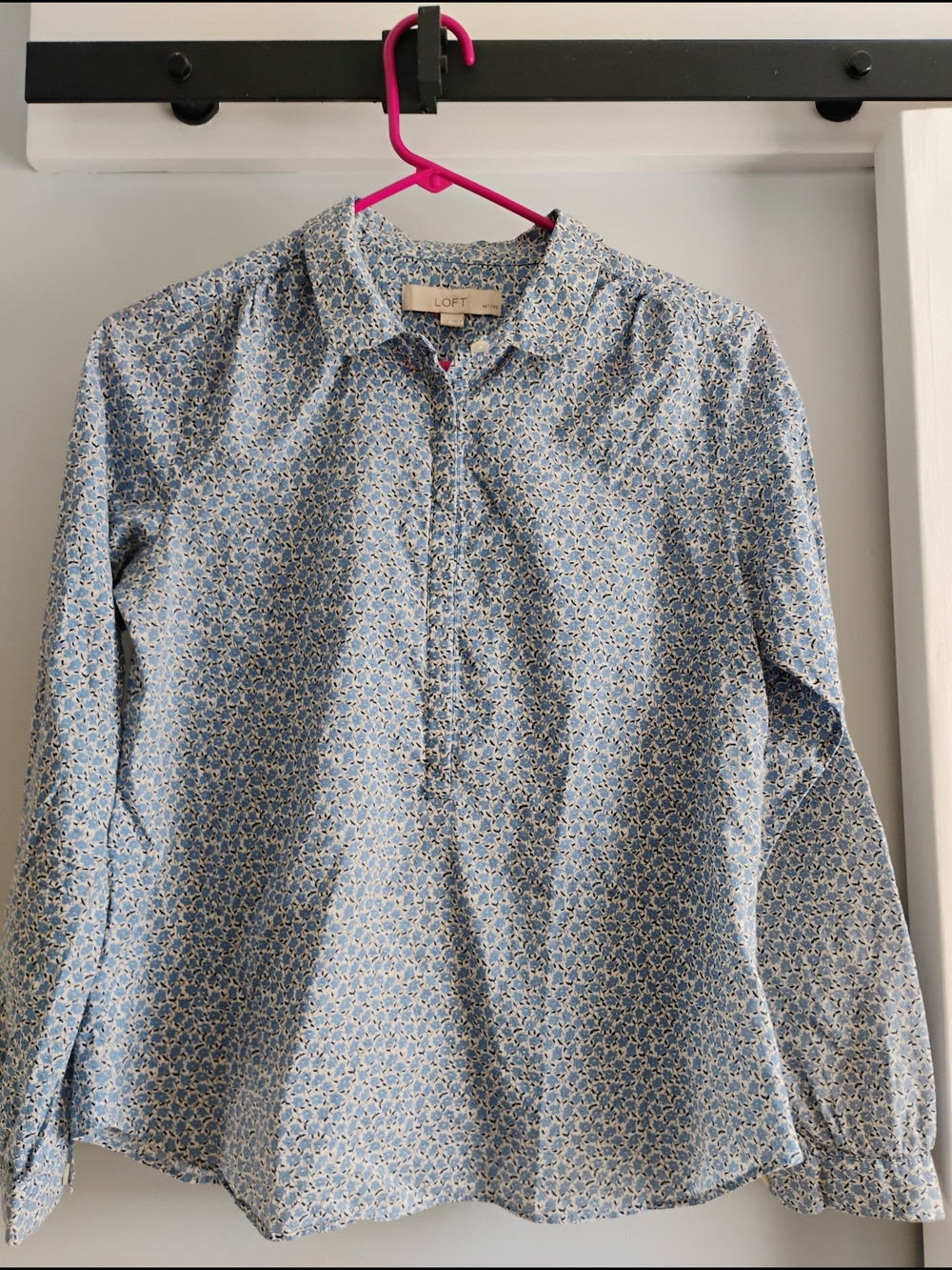 LOFT Printed Button-Front Shirt